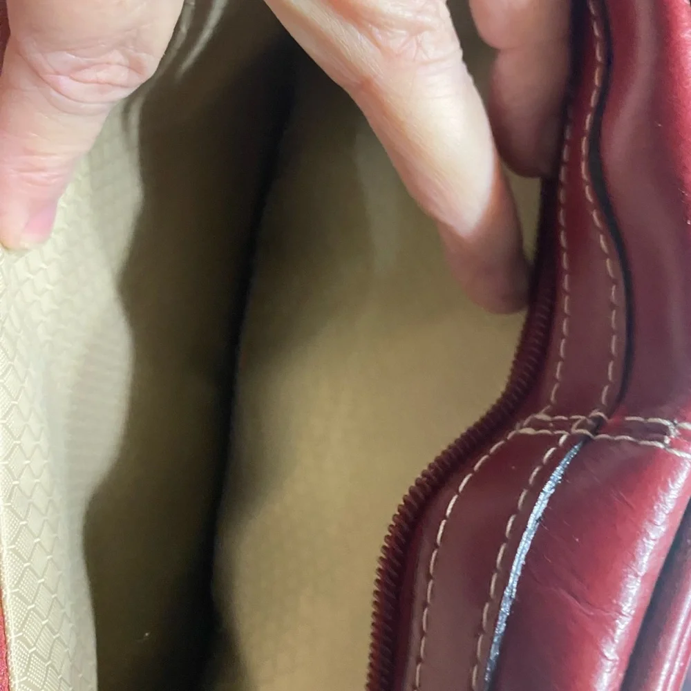 McKlein Briefcase laptop Computer Burgundy Leather Bag unisex